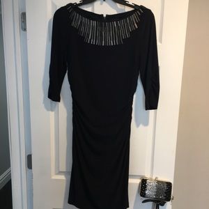 NAVY ADRIANNA PAPELL COCKTAIL/EVENING/PARTY DRESS
